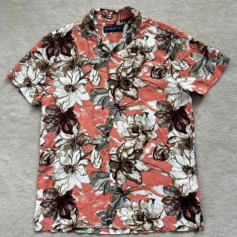 Abercrombie & Fitch Hawaiian Shirt Mens Medium Button Up Viscose Floral